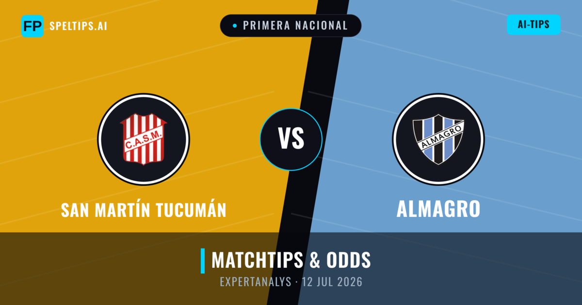 San Martín Tucumán vs Almagro — matchtips och förhandstitt