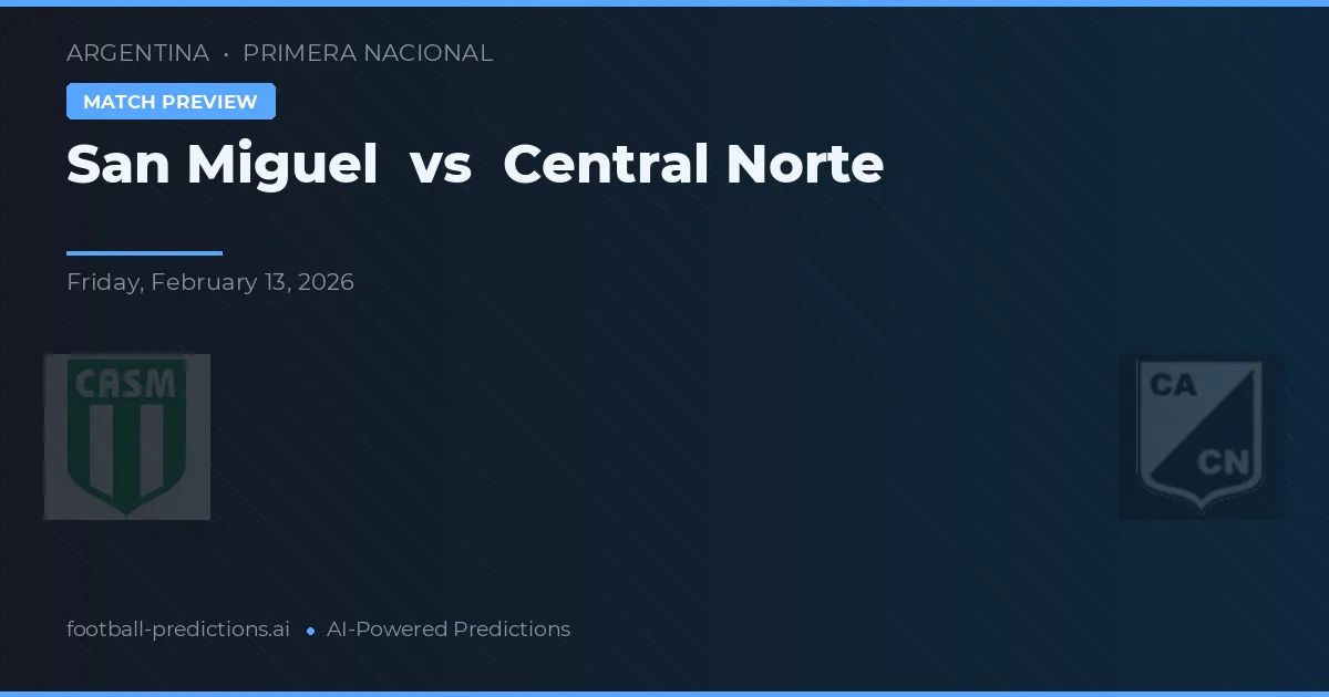 San Miguel vs Central Norte — matchtips och förhandstitt