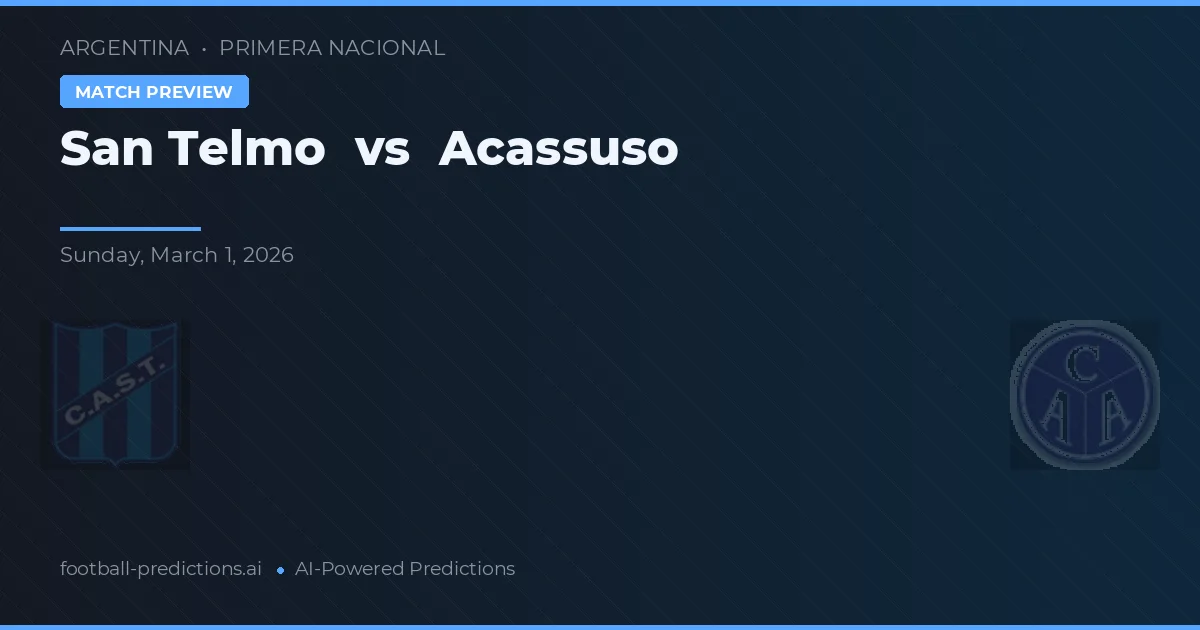 San Telmo vs Acassuso — matchtips och förhandstitt