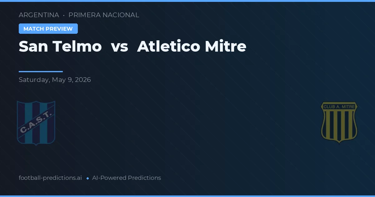 San Telmo vs Atlético Mitre — matchtips och förhandstitt