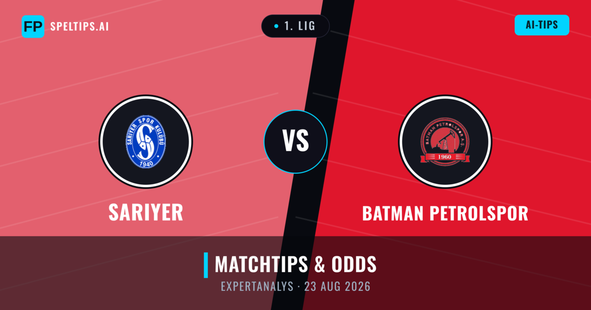 Sarıyer vs Batman Petrolspor — matchtips och förhandstitt