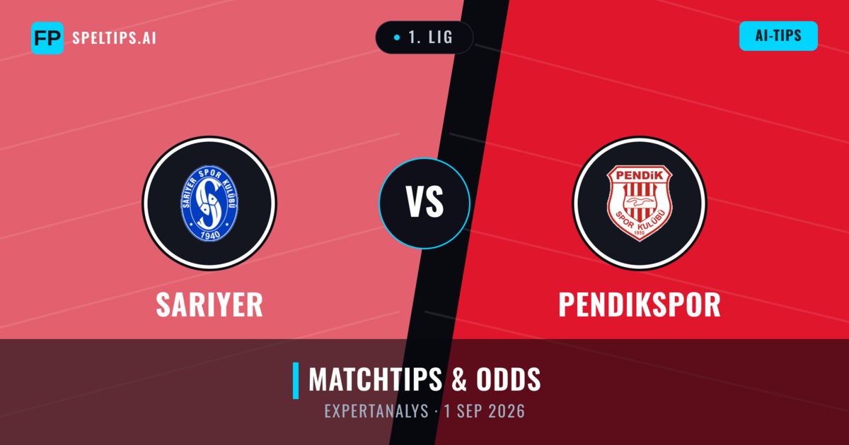 Sarıyer vs Pendikspor — matchtips och förhandstitt
