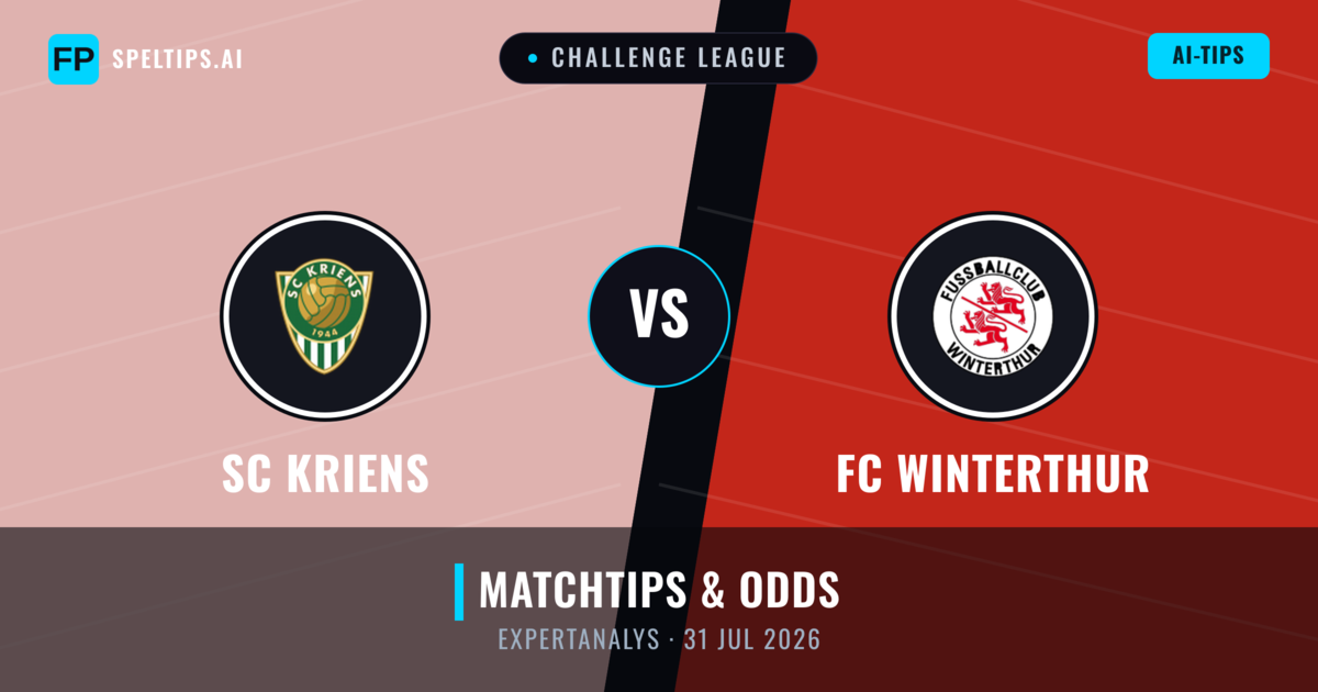 SC Kriens vs FC Winterthur — matchtips och förhandstitt