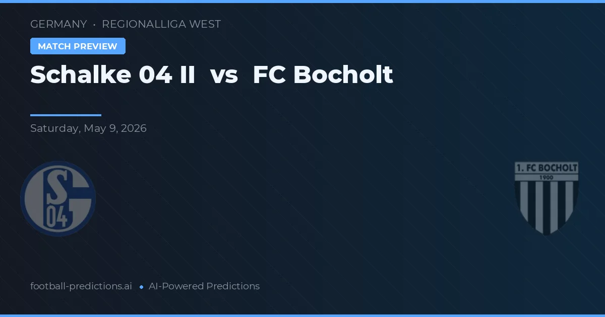Schalke 04 II vs FC Bocholt — matchtips och förhandstitt