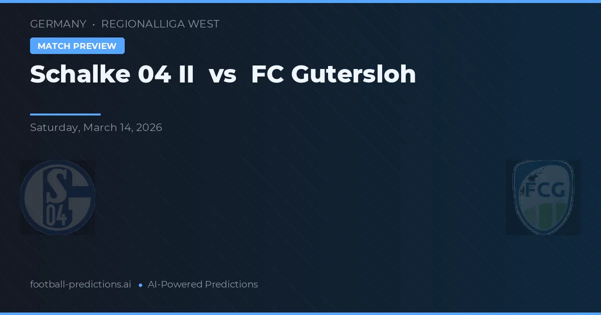 Schalke 04 II vs FC Gütersloh — matchtips och förhandstitt