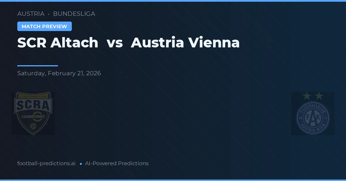 SCR Altach vs Austria Wien — matchtips och förhandstitt