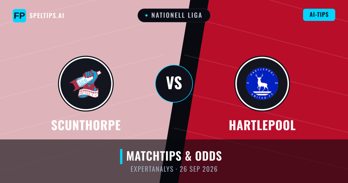 Scunthorpe vs Hartlepool — matchtips och förhandstitt