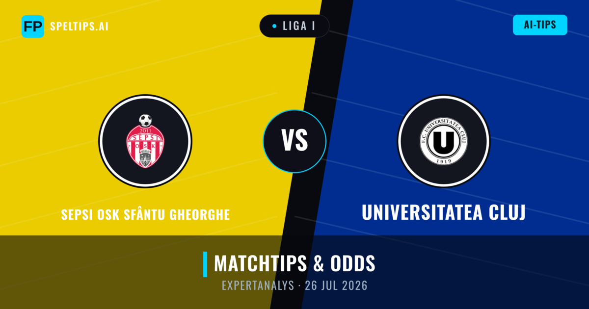 Sepsi OSK Sfântu Gheorghe vs Universitatea Cluj — matchtips och förhandstitt