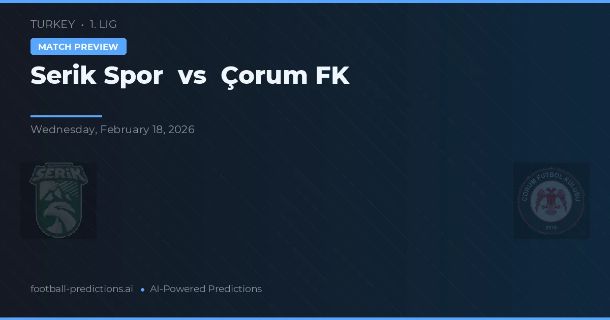 Serik Spor vs Çorum FK — matchtips och förhandstitt