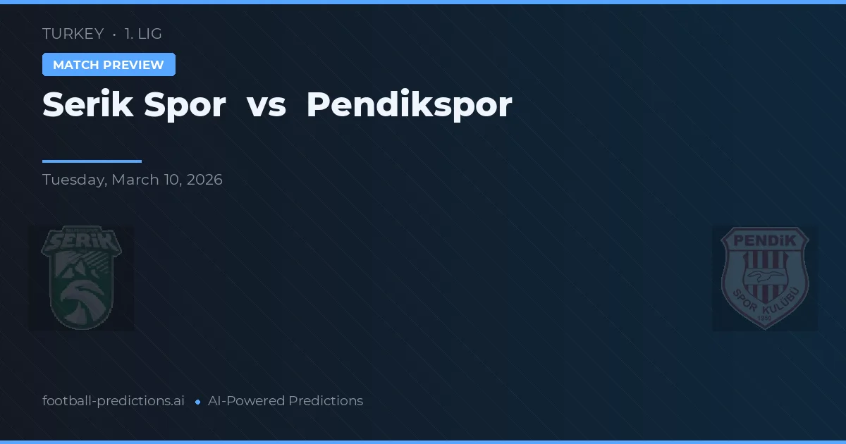Serik Spor vs Pendikspor — matchtips och förhandstitt