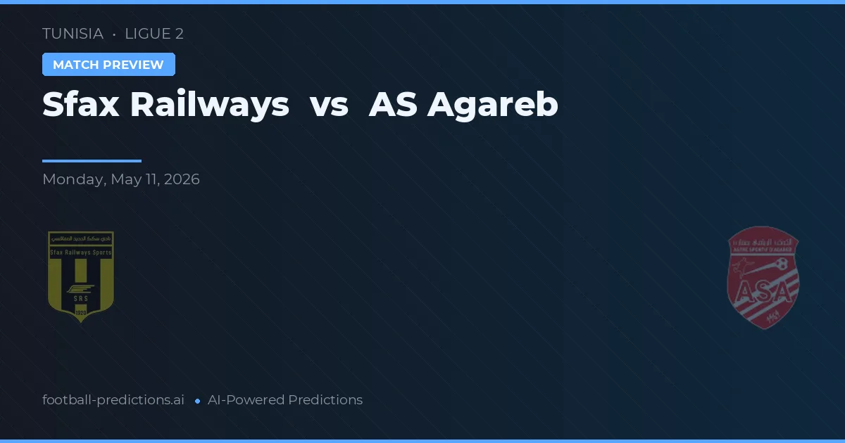 Sfax Railways vs AS Agareb — matchtips och förhandstitt