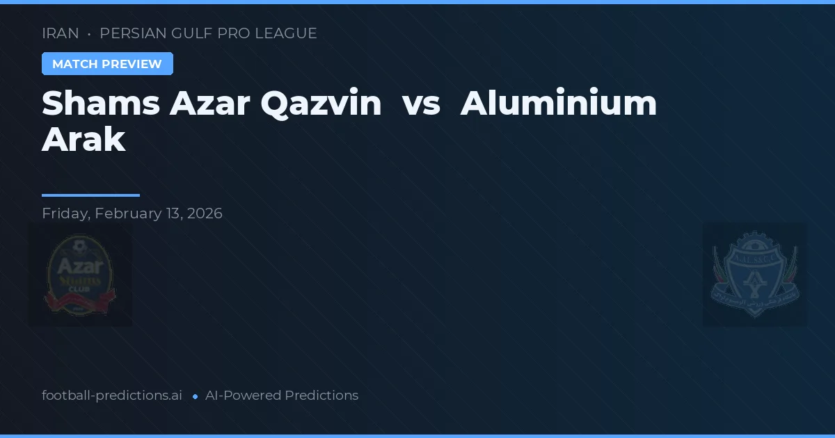 Shams Azar Qazvin vs Aluminium Arak — matchtips och förhandstitt