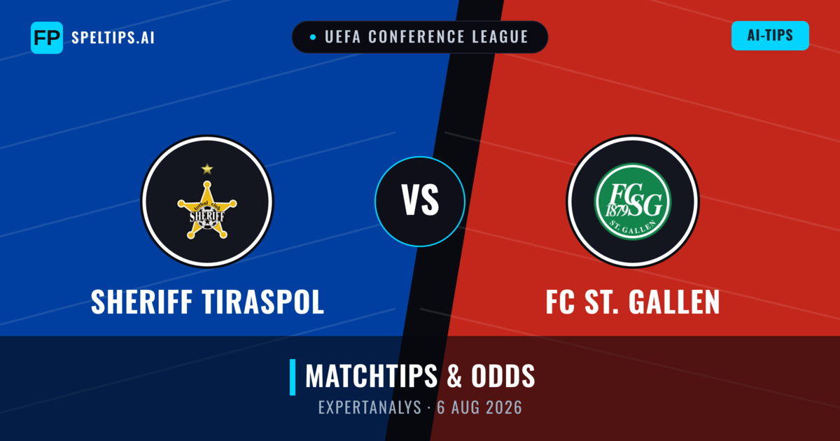 Sheriff Tiraspol vs FC St. Gallen — matchtips och förhandstitt