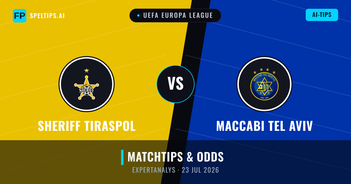 Sheriff Tiraspol vs Maccabi Tel Aviv — matchtips och förhandstitt