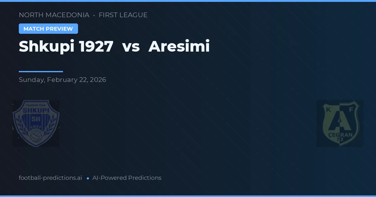 Shkupi 1927 vs Aresimi — matchtips och förhandstitt