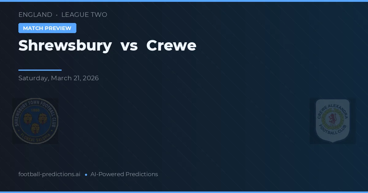 Shrewsbury vs Crewe — matchtips och förhandstitt