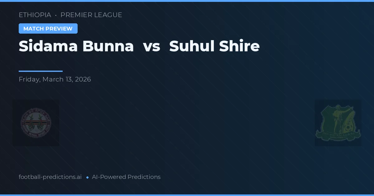 Sidama Bunna vs Suhul Shire — matchtips och förhandstitt