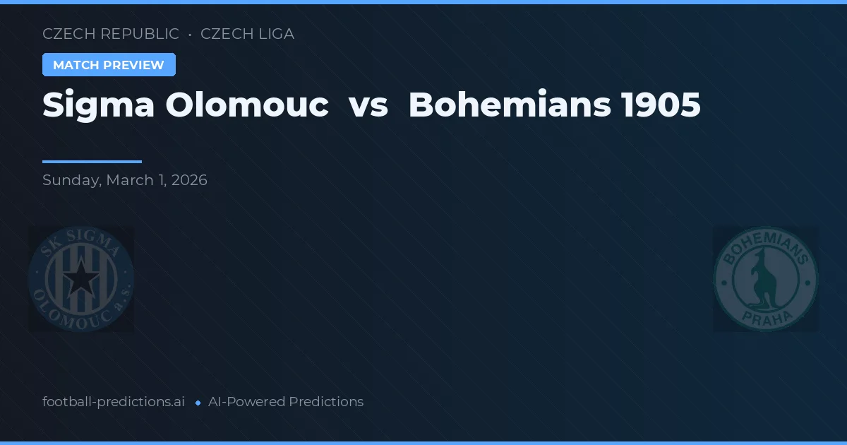 Sigma Olomouc vs Bohemians 1905 — matchtips och förhandstitt