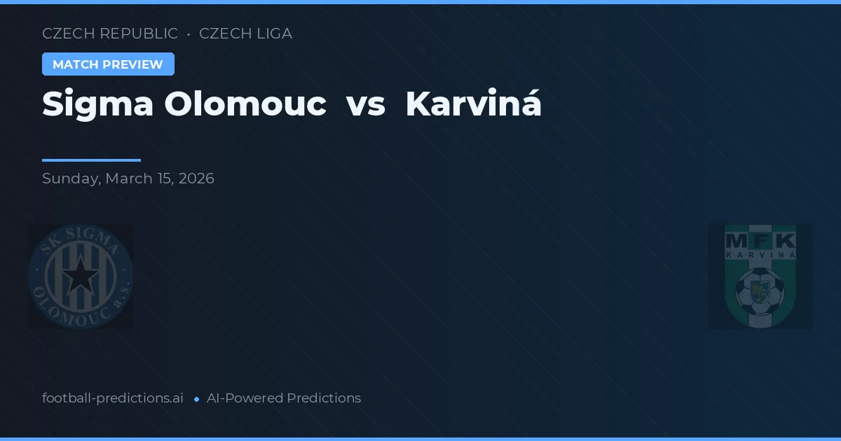 Sigma Olomouc vs Karviná — matchtips och förhandstitt