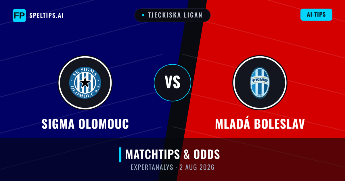 Sigma Olomouc vs Mladá Boleslav — matchtips och förhandstitt