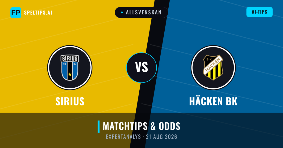 Sirius vs Häcken BK — matchtips och förhandstitt