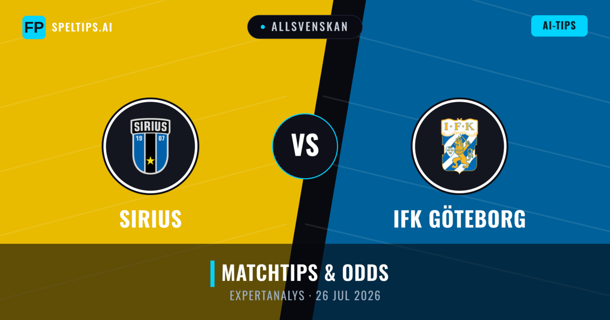 Sirius vs IFK Göteborg — matchtips och förhandstitt