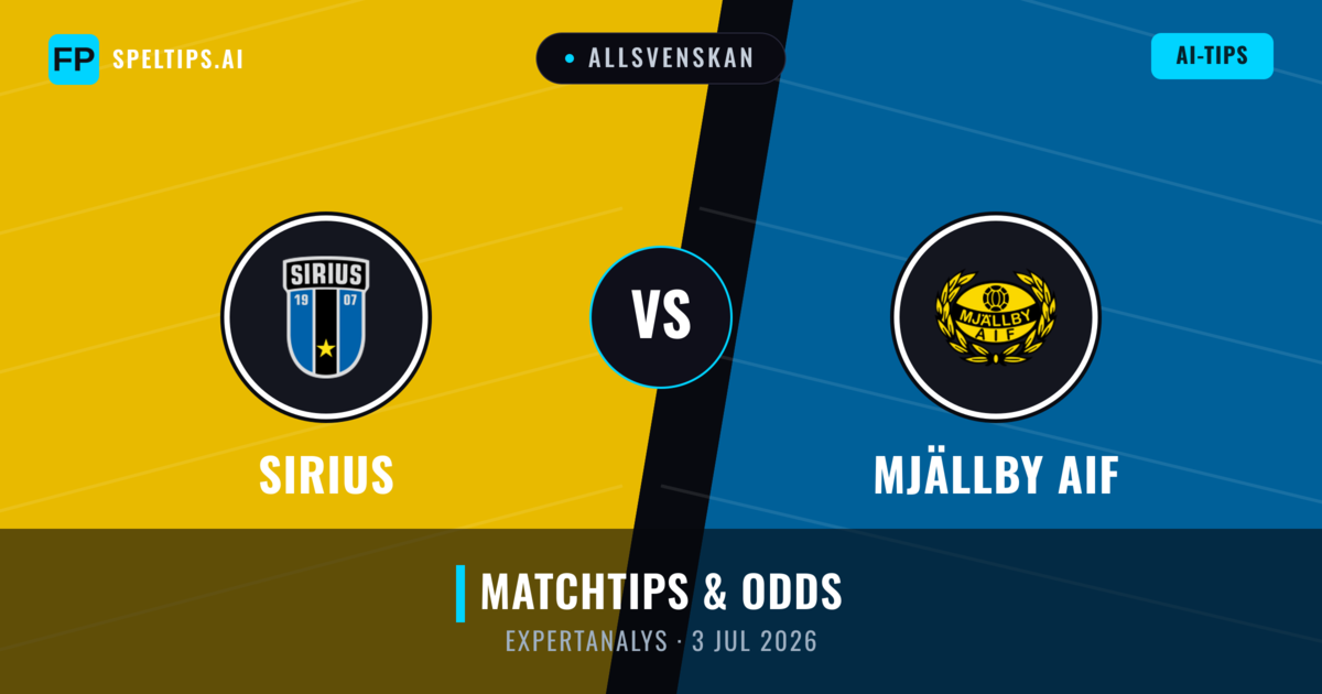 Sirius vs Mjällby AIF — matchtips och förhandstitt