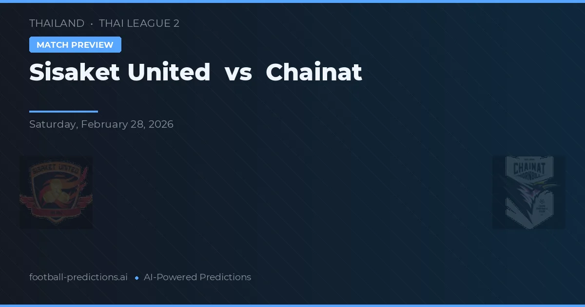 Sisaket United vs Chainat — matchtips och förhandstitt