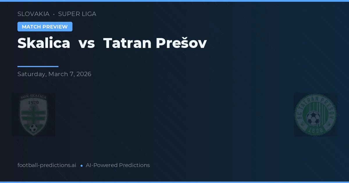 Skalica vs Tatran Prešov — matchtips och förhandstitt