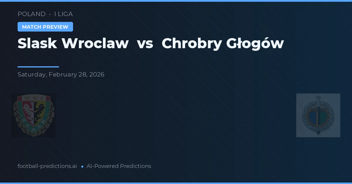 Śląsk Wrocław vs Chrobry Głogów — matchtips och förhandstitt