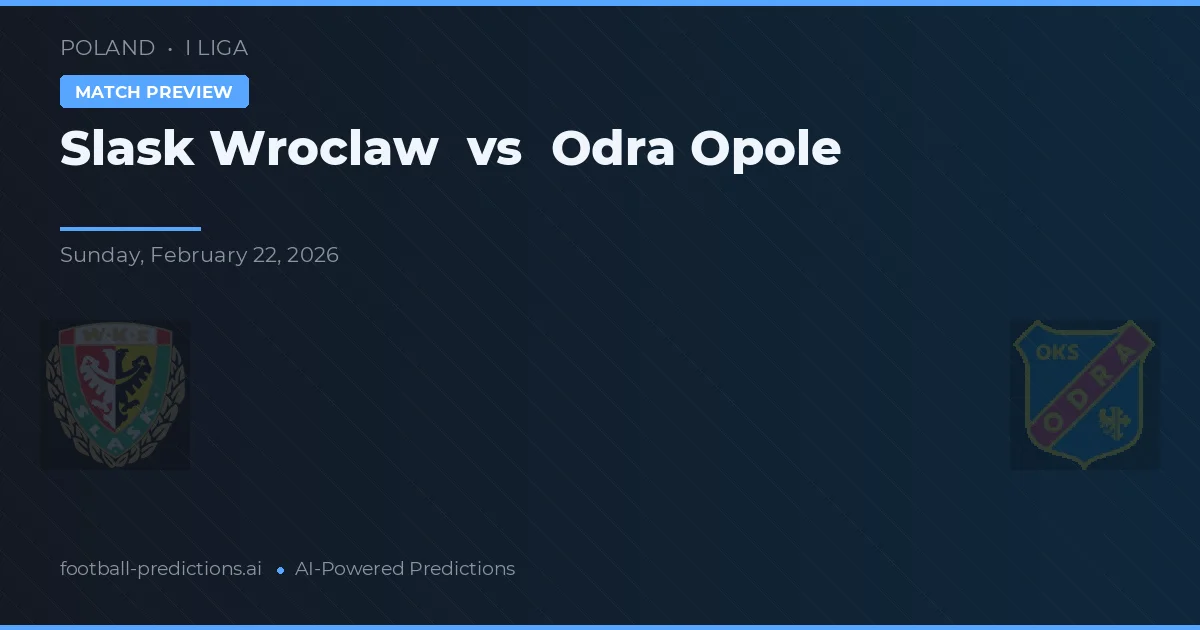 Śląsk Wrocław vs Odra Opole — matchtips och förhandstitt