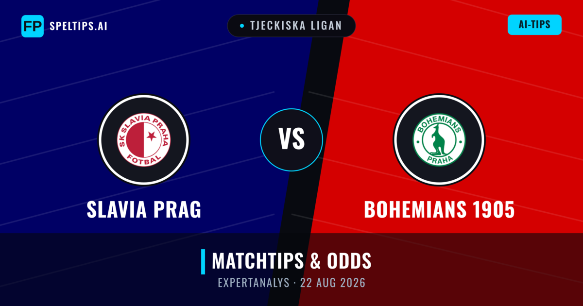 Slavia Prag vs Bohemians 1905 — matchtips och förhandstitt