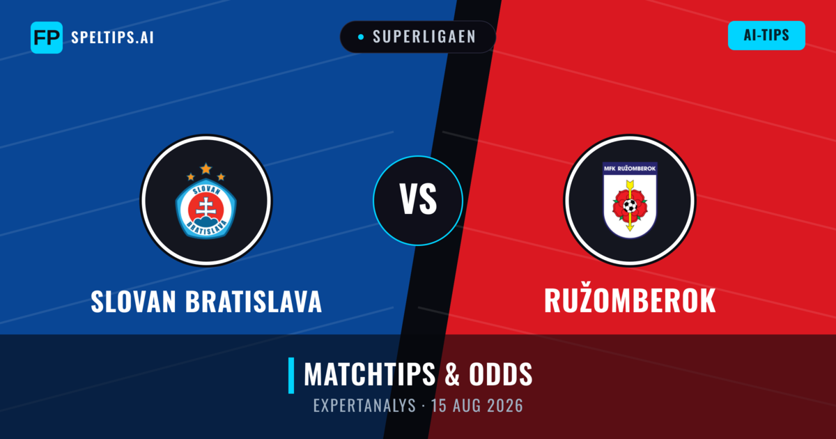 Slovan Bratislava vs Ružomberok — matchtips och förhandstitt