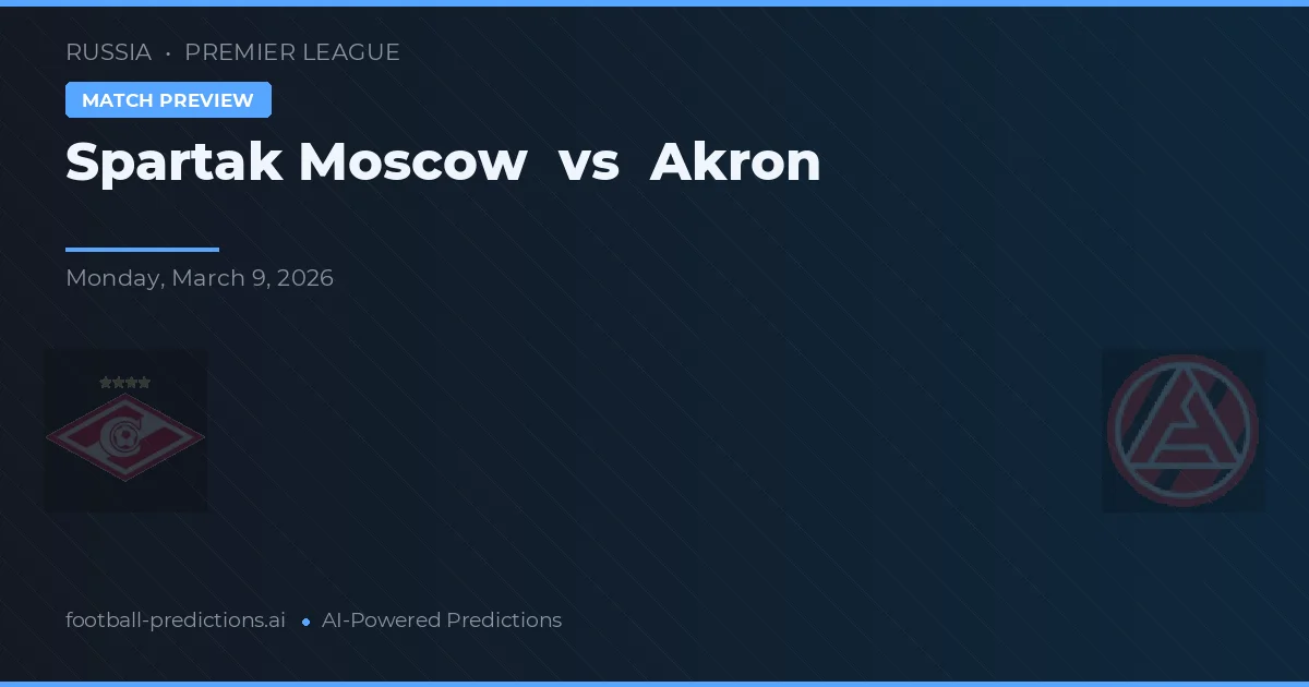 Spartak Moskva vs Akron — matchtips och förhandstitt