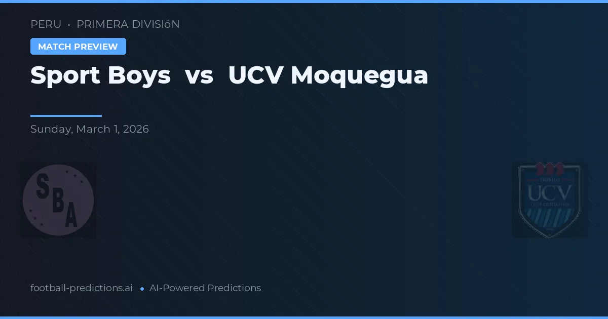 Sport Boys vs UCV Moquegua — matchtips och förhandstitt