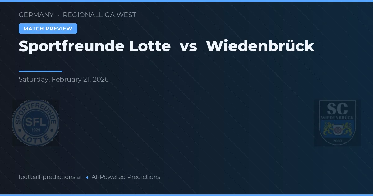 Sportfreunde Lotte vs Wiedenbrück — matchtips och förhandstitt