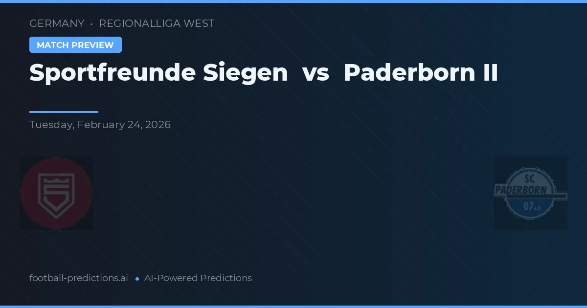 Sportfreunde Siegen vs Paderborn II — matchtips och förhandstitt