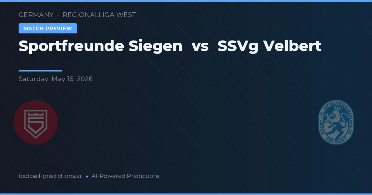 Sportfreunde Siegen vs SSVg Velbert — matchtips och förhandstitt
