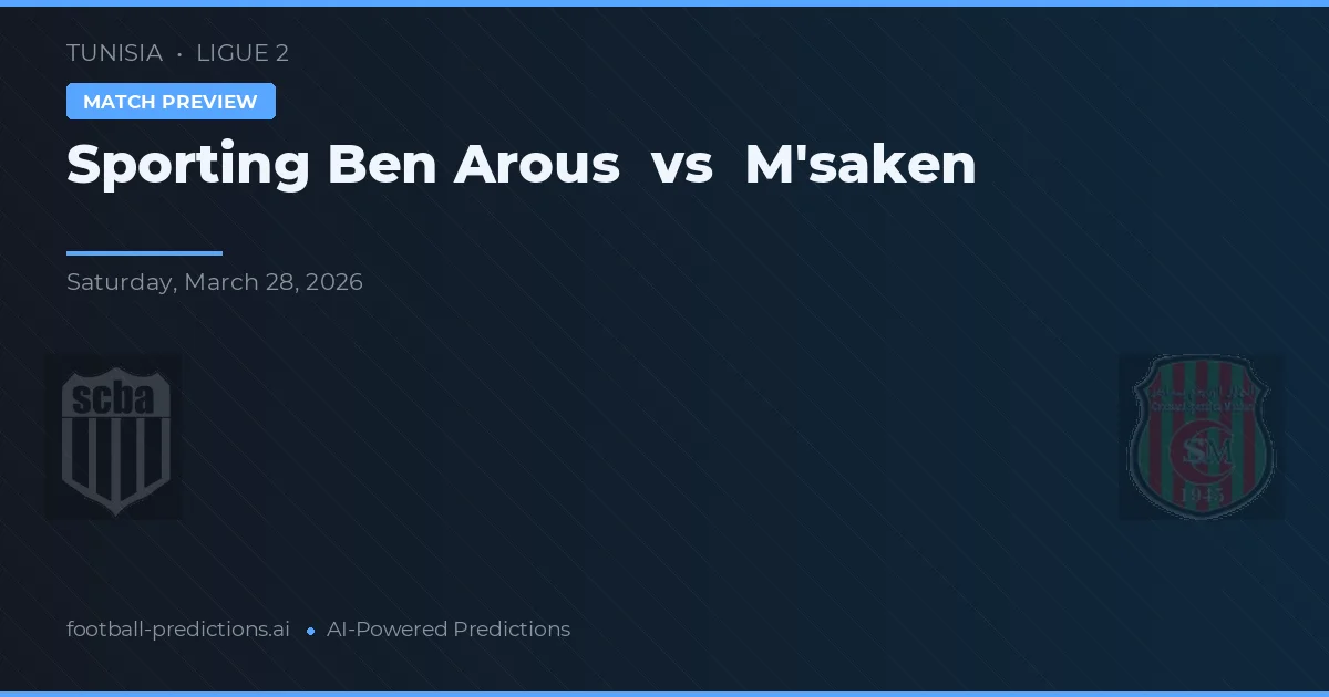 Sporting Ben Arous vs M'saken — matchtips och förhandstitt