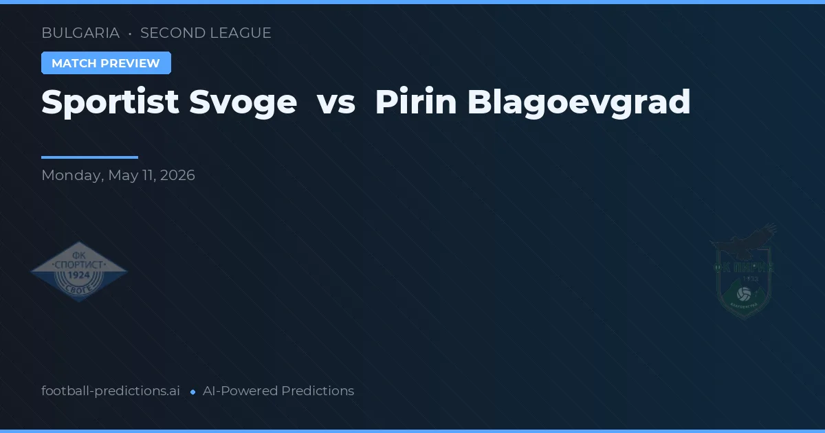 Sportist Svoge vs Pirin Blagoevgrad — matchtips och förhandstitt