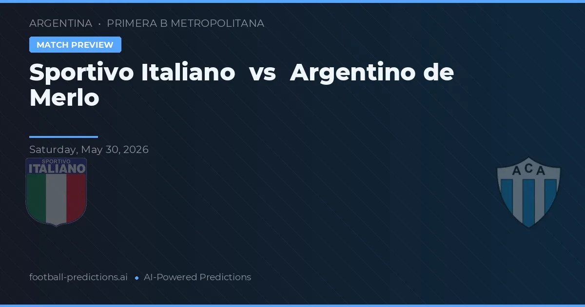 Sportivo Italiano vs Argentino de Merlo — matchtips och förhandstitt