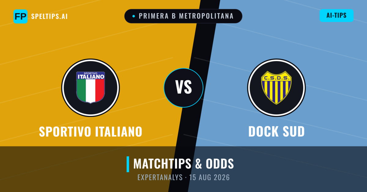 Sportivo Italiano vs Dock Sud — matchtips och förhandstitt
