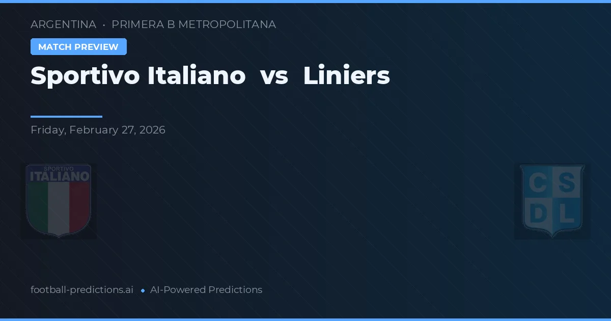 Sportivo Italiano vs Liniers — matchtips och förhandstitt