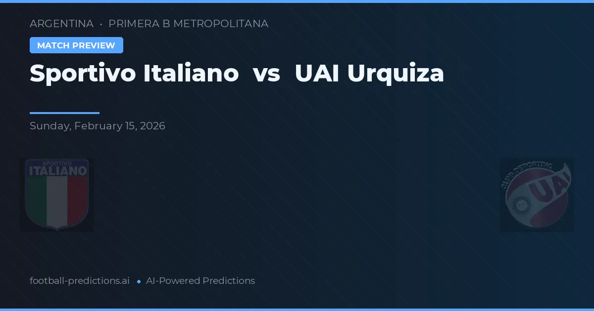 Sportivo Italiano vs UAI Urquiza — matchtips och förhandstitt