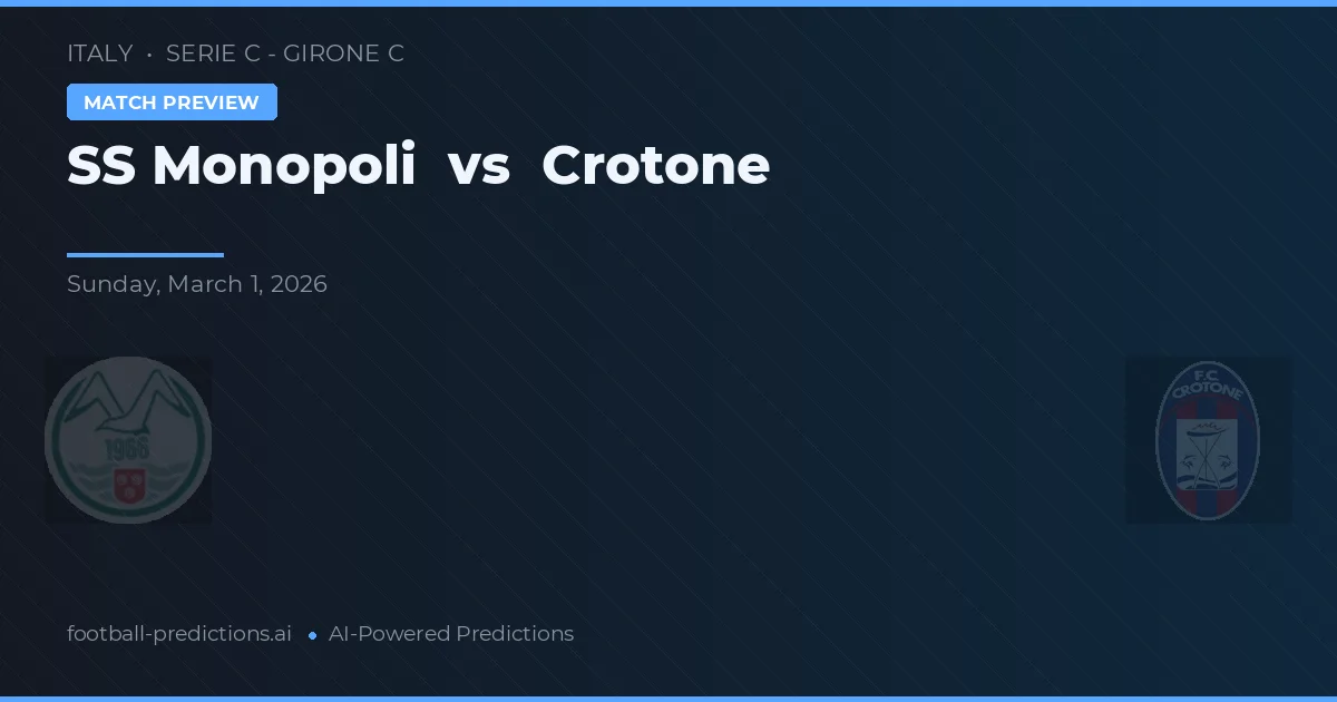 SS Monopoli vs Crotone — matchtips och förhandstitt