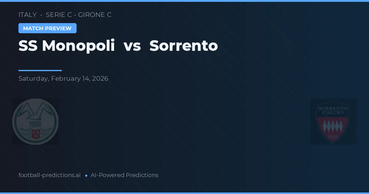 SS Monopoli vs Sorrento — matchtips och förhandstitt