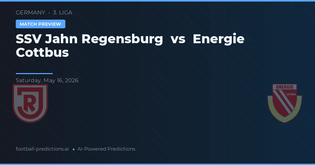 SSV Jahn Regensburg vs Energie Cottbus — matchtips och förhandstitt