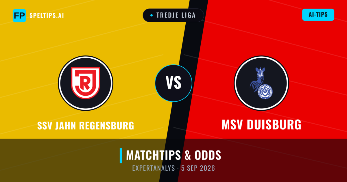 SSV Jahn Regensburg vs MSV Duisburg — matchtips och förhandstitt