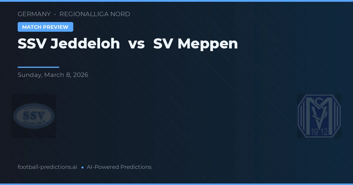 SSV Jeddeloh vs SV Meppen — matchtips och förhandstitt