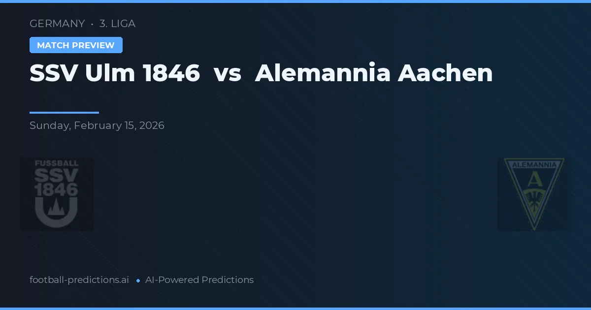 SSV Ulm 1846 vs Alemannia Aachen — matchtips och förhandstitt